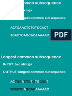 INPUT: Two Strings OUTPUT: Longest Common Subsequence Actgaactctgtgcact Tgactcagcacaaaaac