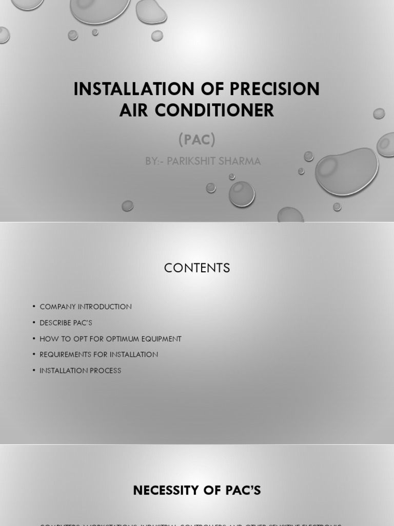 Installation of Precision Air Conditioner (Autosaved) PDF Air
