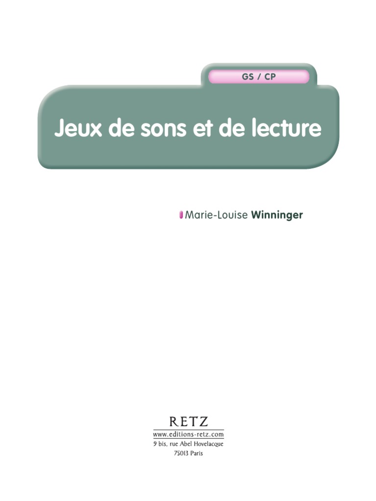 Jeux Sons | PDF | Apprentissage de la lecture | Sémiotique