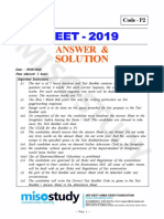 NEET Question Paper 2019 Code P2 Solution With Answer Key