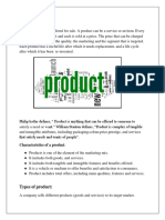 Product:: Characteristics of A Product