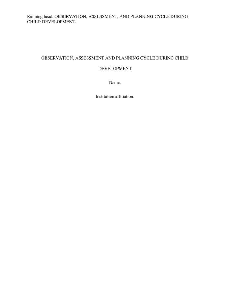 Child Development Observation Cycle | PDF | Observation | Child Development