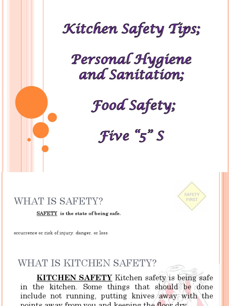 Basic Kitchen Safety Tips Pdf Sanitation Hygiene