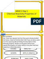 WEEK 2 Day 1 Chemical Reactivity Properties of Materials