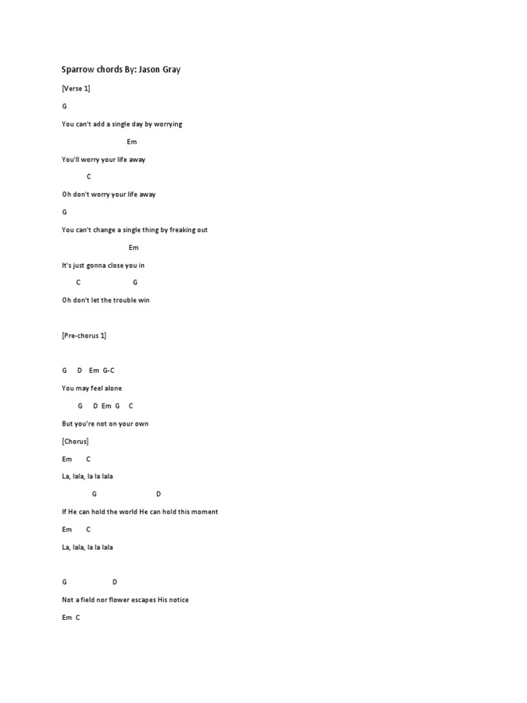 Sparrow Chords by PDF