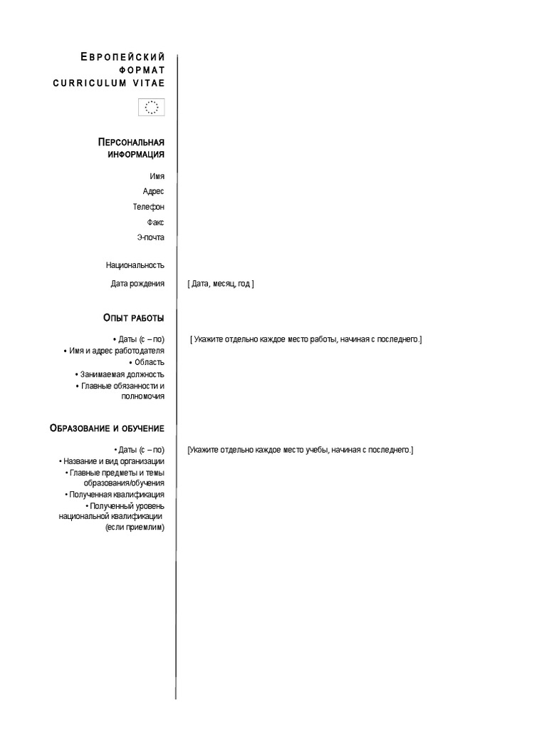 CV Template RU | PDF