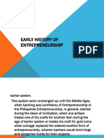 Early History of Entrepreneurship