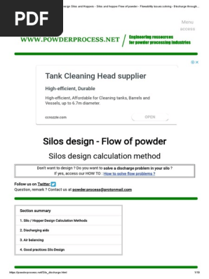 Calculation Method For Design Silos And Hoppers Silos And Hopper