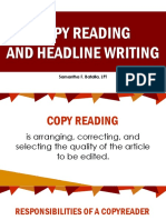 Copyreading and Headline Writing - Samantha F. Batalla