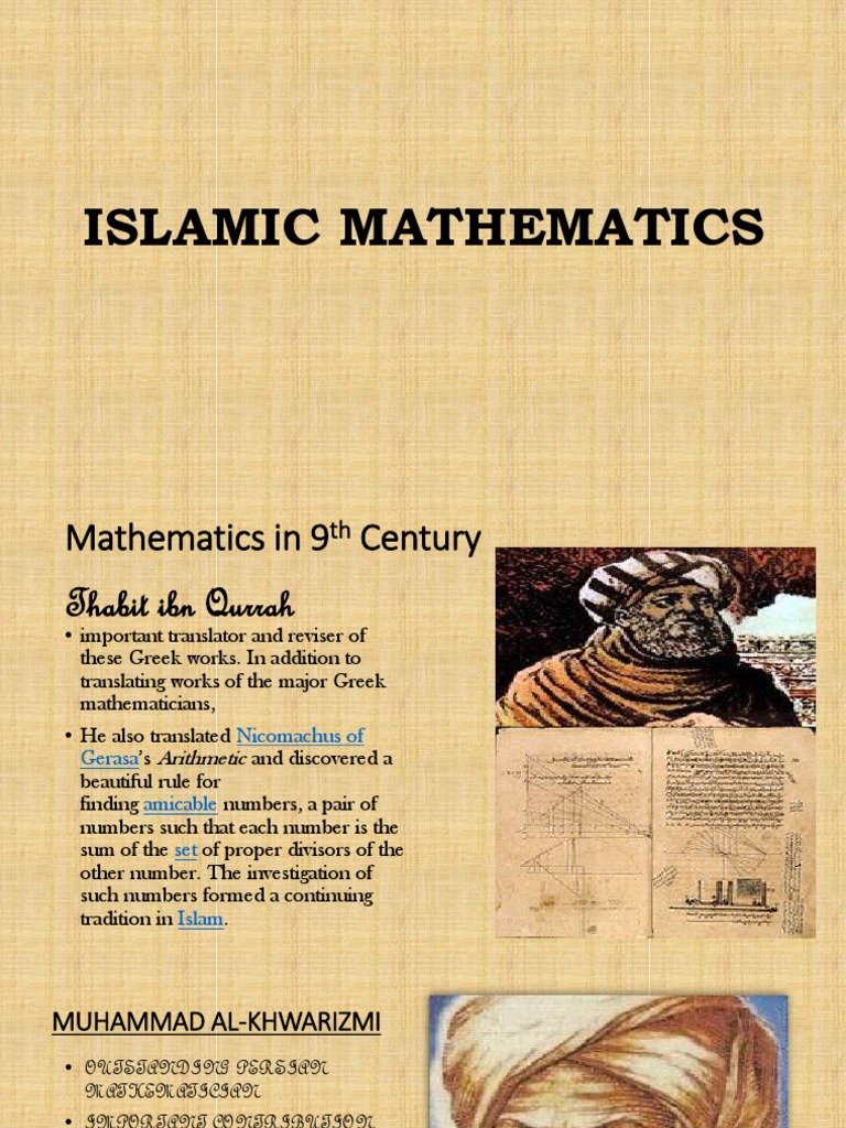 Islamic Contributions to Mathematics | PDF | Arithmetic | Algebra