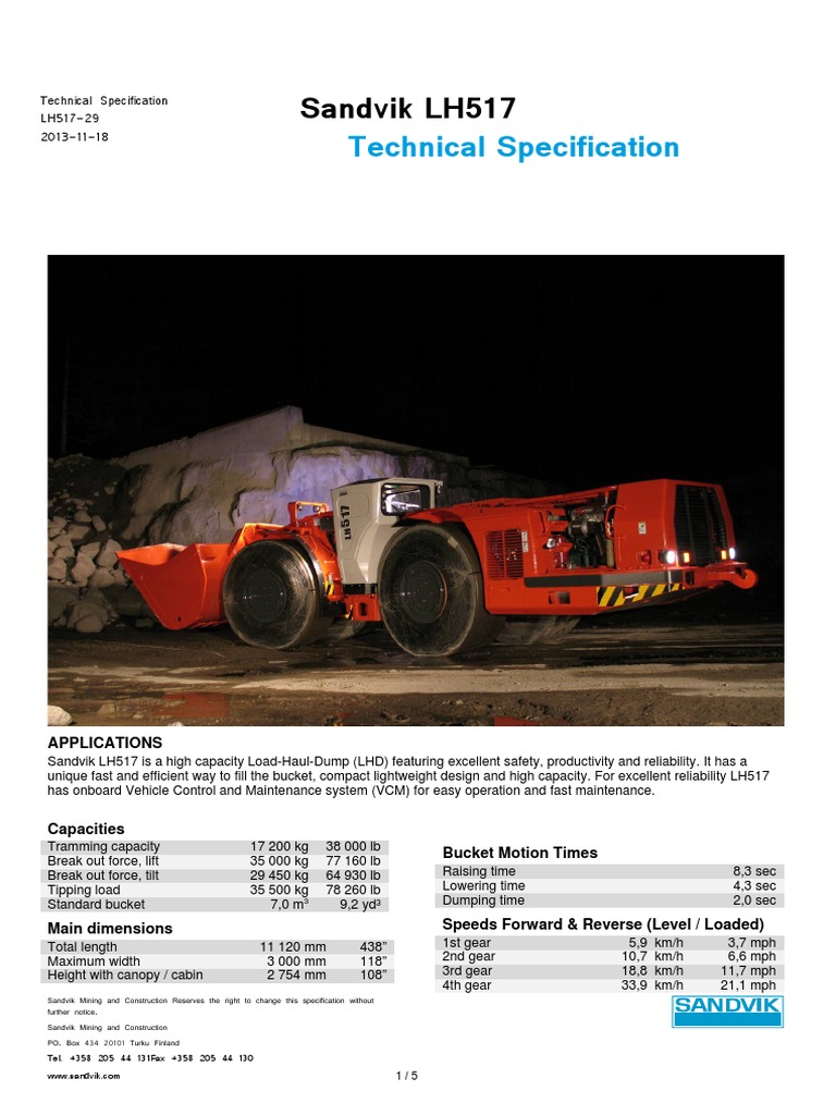 (LHD) Datasheet LH517 | PDF | Transmission (Mechanics) | Brake