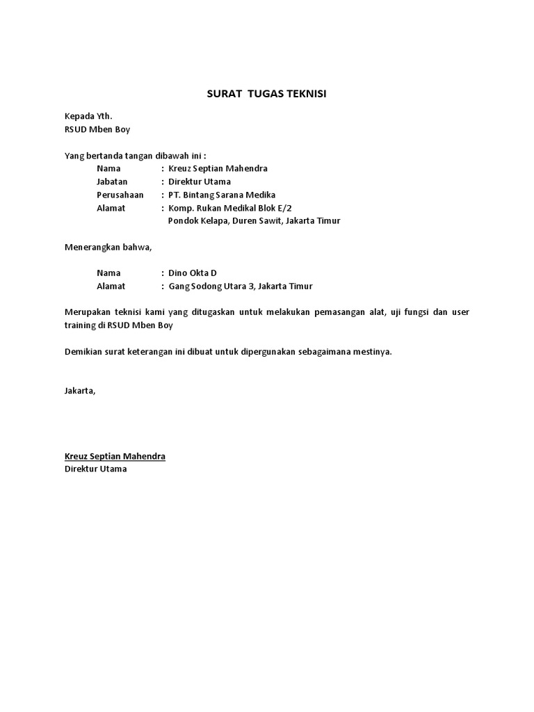 Surat Tugas Teknisi Docx Membayar Gaji Karyawan Termasuk Kedalam Biaya Jenis Apa.