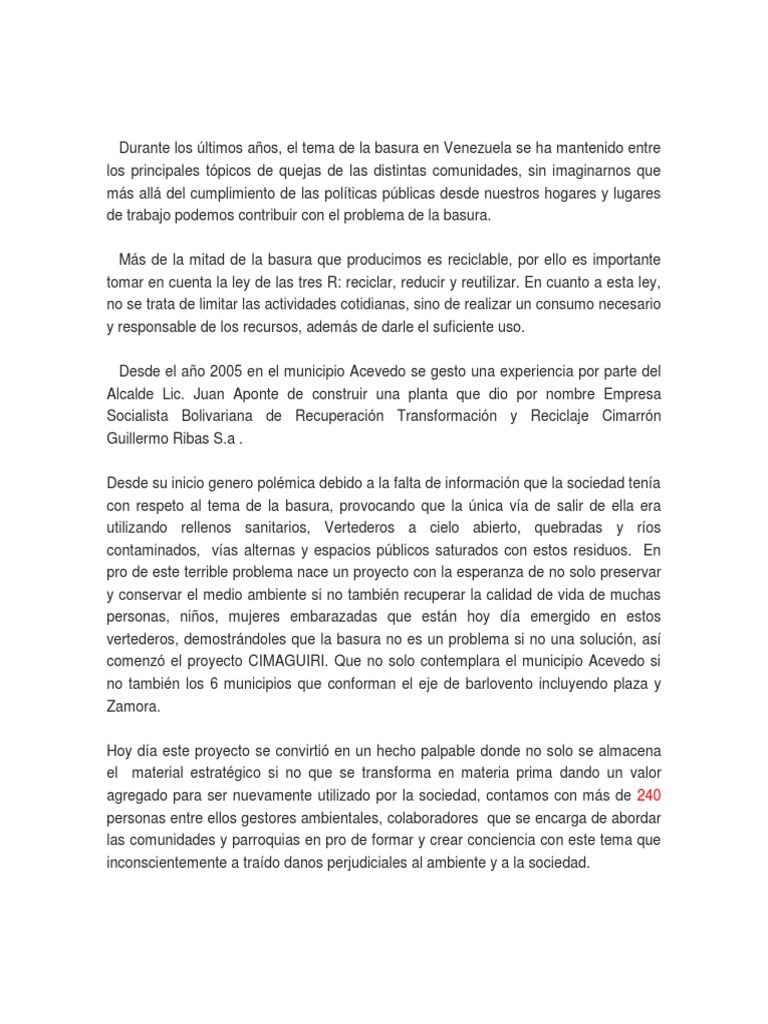 La Basura | PDF | Vertedero | Residuos