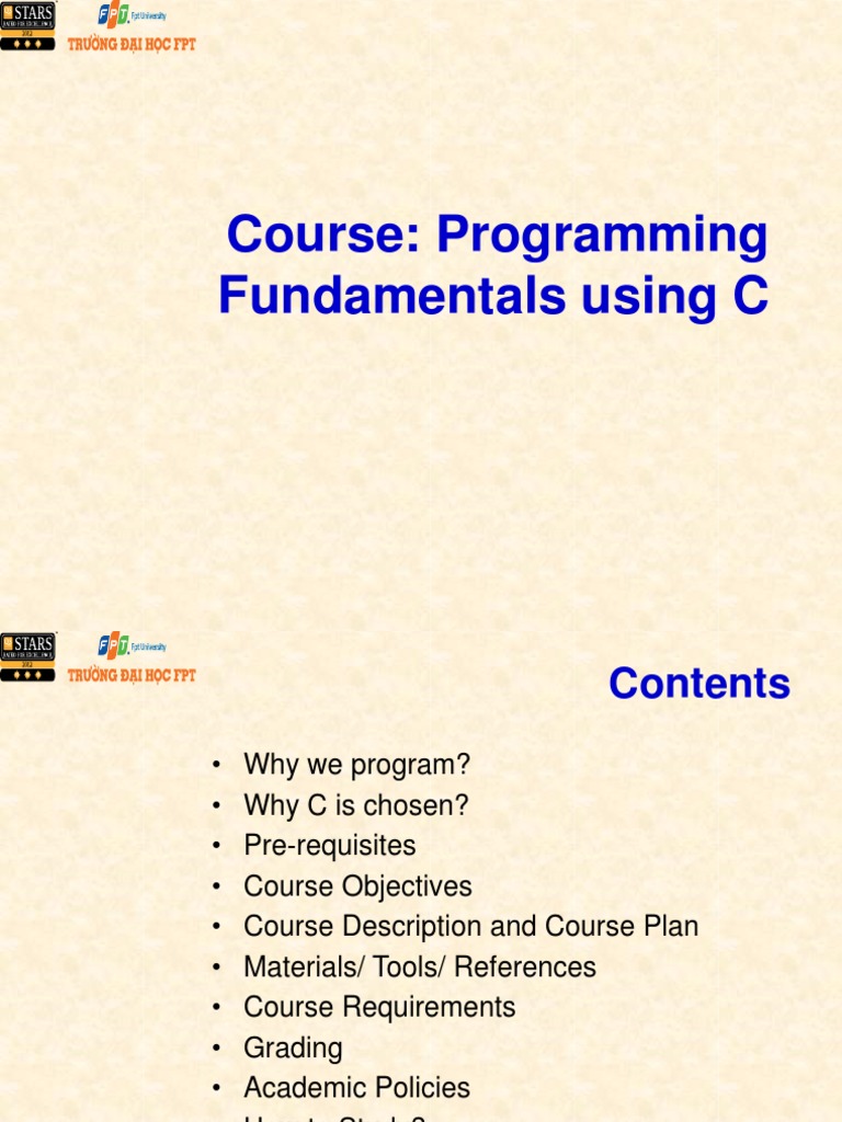 Course: Programming Fundamentals Using C | PDF | Programming Language ...