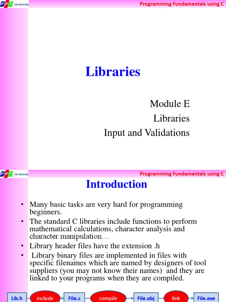 Programming Fundamentals using C Libraries | PDF | C (Programming ...