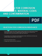 Selection For Corrosion Resistance, Material Costs and