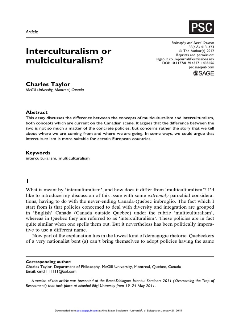 Introduction: Mapping The Multiculturalism-Interculturalism Debate – LCDT
