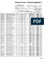 School Form 1 School Register For Junior High School (SF1-JHS)