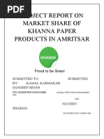 Download Projec Report on Khanna Paper Mill by Ishan Mahajan SN42810929 doc pdf