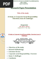 A Study On CSR - Overview, Issues & Challenges