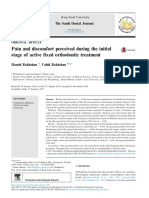 Pain and Discomfort Perceived During The Initial Stage of Active Fixed Orthodontic Treatment