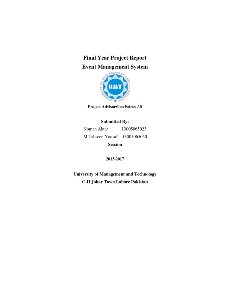 Event Management System Report | PDF | Password | Use Case