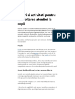 Jocuri Si Activitati Pentru Dezvoltarea Atentiei La Copii