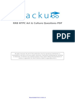 RRB NTPC Art & Culture Questions PDF: Downloaded From Cracku - in