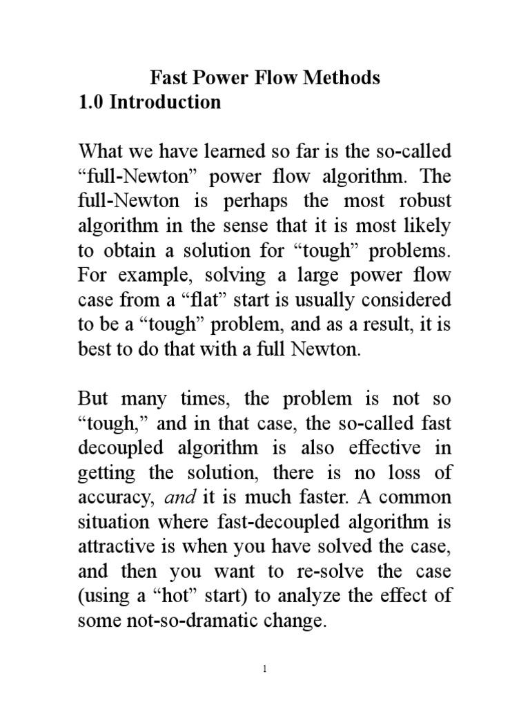 Fast Decoupled Power Flow Method | PDF | Mathematical Objects ...
