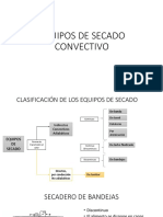 Secado convectivo: clasificación y características de equipos