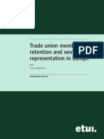 Trade Union Membership Retention and Workplace Representation in Europe