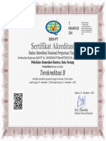 Sertifikat Akreditasi Perguruan Tinggi Poltekkes Banten