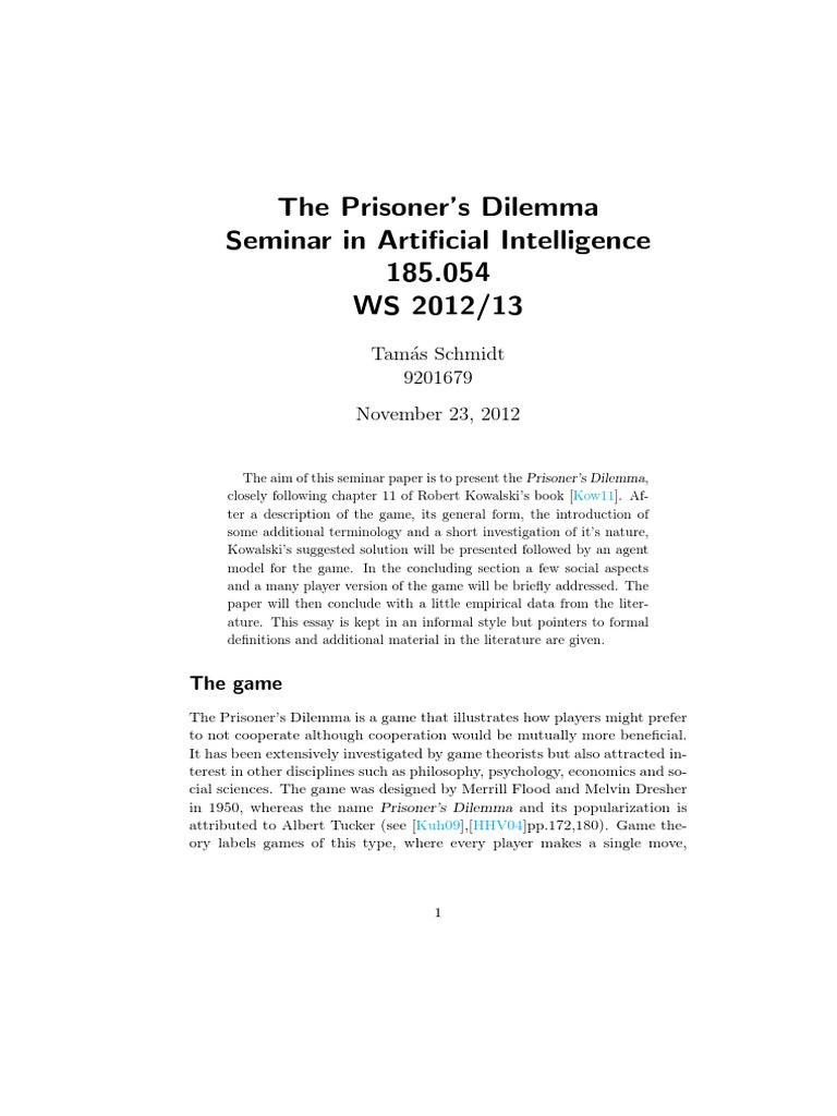 Understanding the Prisoner’s Dilemma | PDF | Pareto Efficiency | Utility