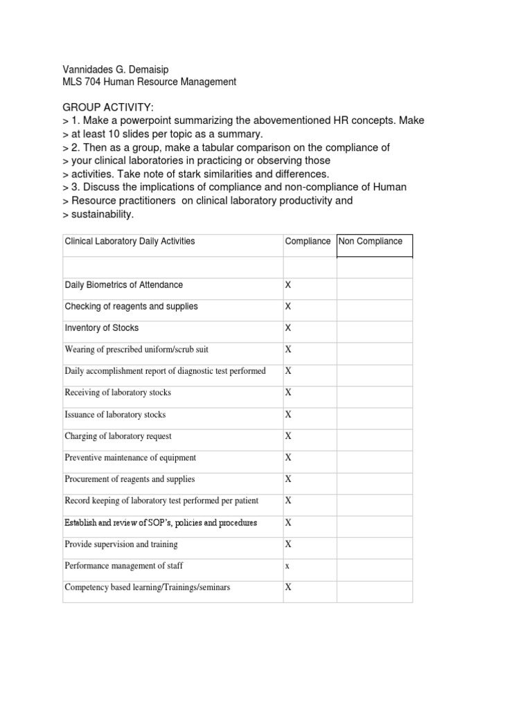 HR Compliance in Clinical Laboratories | PDF | Regulatory Compliance ...
