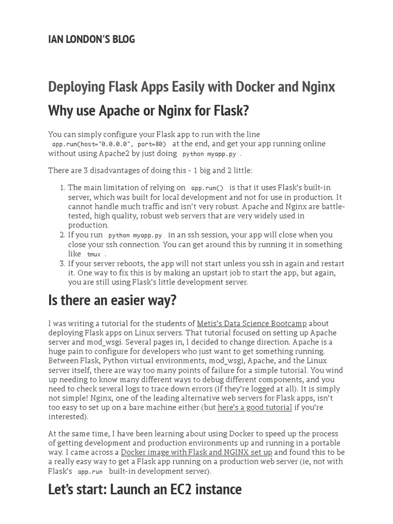 Deploying Flask Apps Easily PDF Apache Http Server Text File