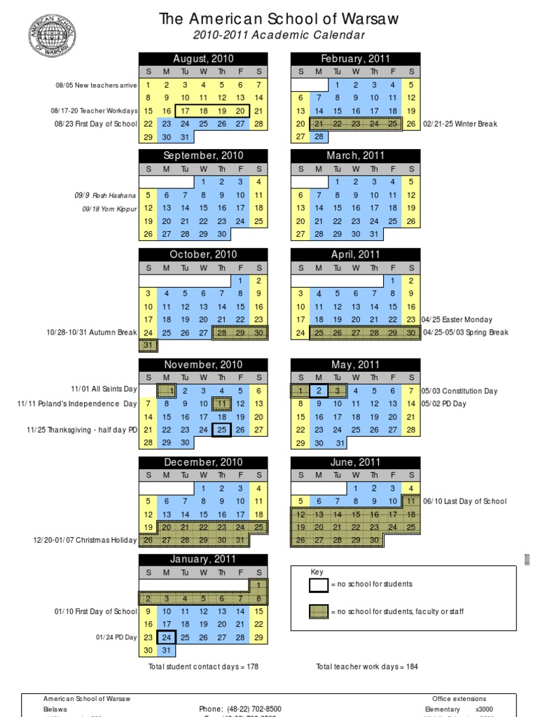 ヘタリア School Calendar 2010-2011 Academic Calendar 2010 2011 | PDF | Public Holiday