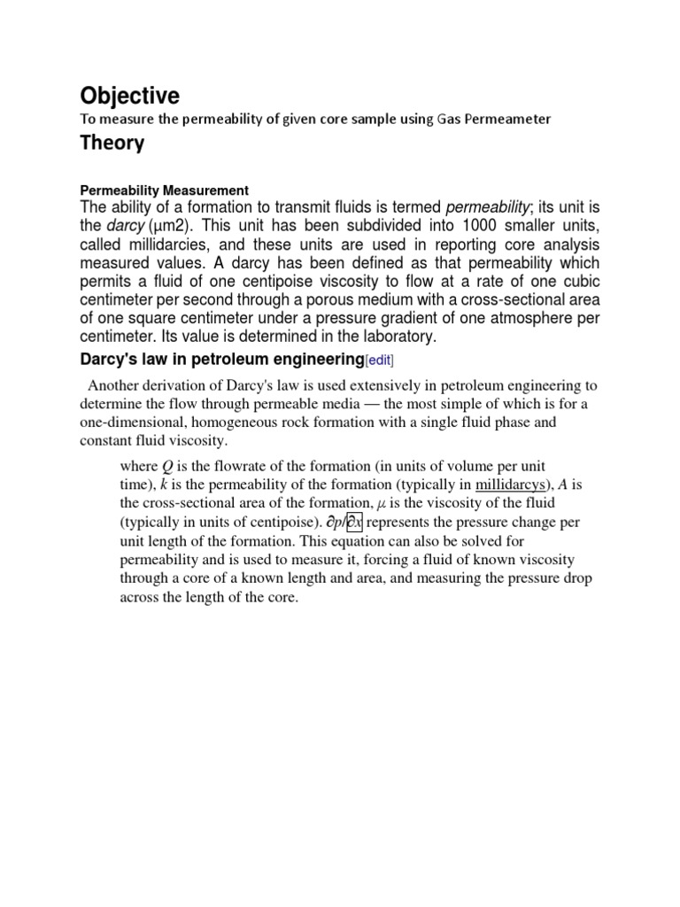 Objective Theory: Darcy's Law in Petroleum Engineering | PDF