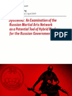 Systema: An Examination of The Russian Martial Arts Network As A Potential Tool of Hybrid Warfare For The Russian Government