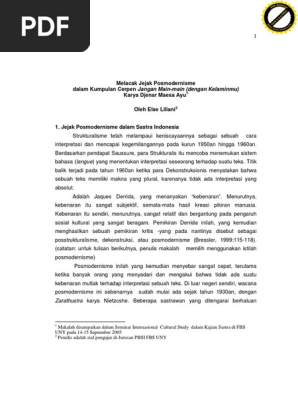 Kumpulan Cerpen Djenar Maesa Ayu Pdf Tulisan