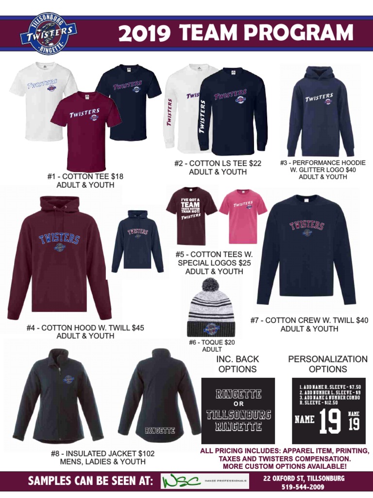 Tillsonburg Twisters Program 2019 PDF Clothing Fashion