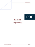 Sesión 02 Lenguaje SQL: Base de Datos II Ingeniería de Sistemas