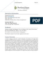 BA 339 Syllabus (Fall 2019) Wanying (Eva) Shi Portland State University Operations & Quality Management