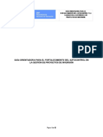 Guía para fortalecer el autocontrol en la gestión de proyectos de inversión