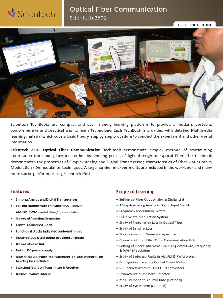 Scientech 2501 | PDF | Modulation | Optical Fiber