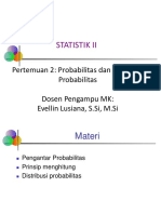 Statistika II Pertemuan 2 Probabilitas Dan Distribusi Probabilitas