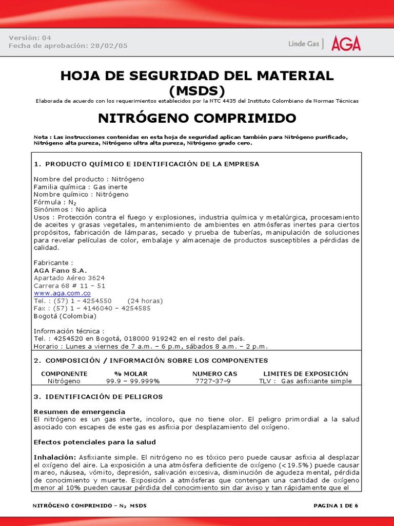 Clase 1 Ficha de Nitrogeno Ficha | PDF | Nitrógeno | Oxígeno