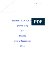 Elements of Poetry (Partial List) by Elsa Pla