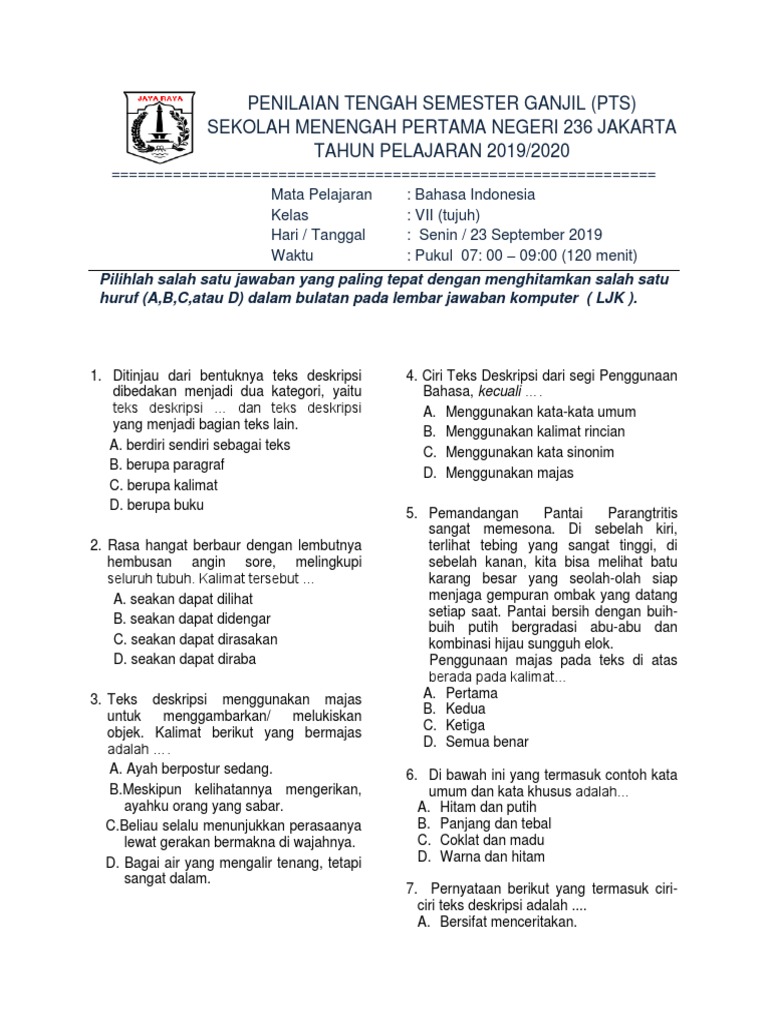 Soal Pts B Indo 7 Smp Fixdocx