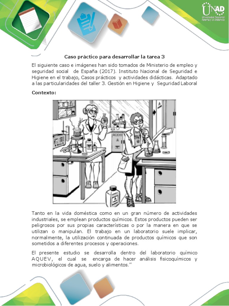 Caso Practico 1604 para Trabajo Higiene y Seguridad Laboral PDF Laboratorios Agua