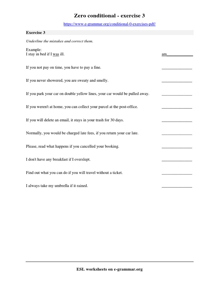 Exercise Zero Conditional 4 PDF | PDF